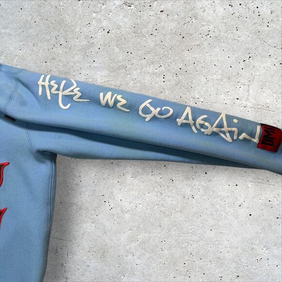 DMX x Shoe Palace ‘Here We Go Again’ Blue Hoodie Size Small Graphic Rap Hip Hop - Picture 10 of 14